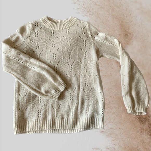 Gap - White Balloon Sleeve Sweater - Picture 1 of 3
